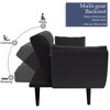 NicBex 57 Inch Velvet Convertible Love Seat Sofa with 2 Armrests Throw Pillows for Living Room,Bedroom,Office,Apartment - 4 of 4