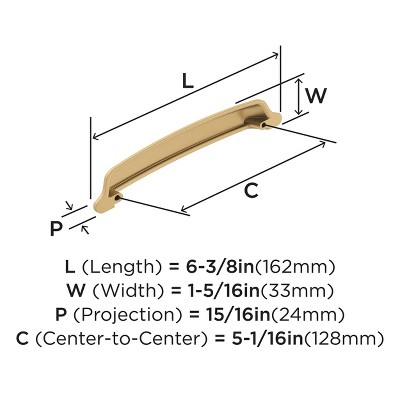 Champagne Bronze 5-1/16 inch Cabinet Cup Pulls, 10 Pack
