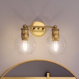 Urban Ambiance Luxury Vintage Bath Light 10.875''H x 15.5''W,  Olde Brass Finish,  Belfast Collection, UHP4171 - 1 of 4