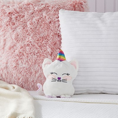 Blue Panda Small Reversible Caticorn Plush Toy, Lavender And White Caticorn Plushie With Rainbow...