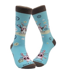 Time Bunny Rabbit Socks (Men's Sizes Adult Large) from the Sock Panda - 1 of 4
