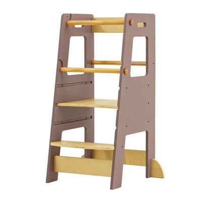 Toddler Standing Tower Adjustable Height - Super Stable Kids Kitchen Stool Helper - 3 Levels Adjustable Wooden Toddler Kitchen Stool