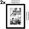 Americanflat 9x12 Picture Frame with Polished Plexiglass - Set of 2 - Use as 6x9 Frame with Mat or 9x12 Frame Without Mat, Galleria Collection - Black - 2 of 4