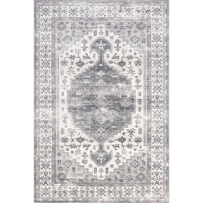 nuLOOM Medallion SpinClean Machine Washable Stain-Resistant Area Rug