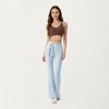 Anna-Kaci Active Women's Ribbed Knit Flare Pants with Wrap Tie Waistband and High Waist Silhouette - 2 of 4