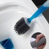 Attop Toilet Brush Holder Set Silicone Toilet Brush with Refillable Handle Dispenser Bathroom Scrubber Cleaner Toilet Brush - 2 of 4