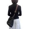 Wrapables Wide Adjustable Crossbody Handbag Strap, Women's Replacement Bag Strap for Purses, Orange & Navy w/ Leather Ends - 4 of 4