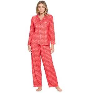 Casual Nights Women's Long Sleeve Rayon Button Down Pajama Set - 1 of 4