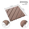 44 Pack Plastic Interlocking Deck Tiles, 12"x12" Waterproof Outdoor Floor All Weather Use for Poolside Balcony Backyard, Brown - 2 of 4