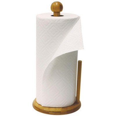 Home Basics  Easy Tear Bamboo Paper Towel Holder with Weighted Base, Natural