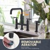 WOWOW Brass Double Handle Bridge Kitchen Faucet, Deck Mount Kitchen Sink Faucet with Side Sprayer in Matte Black - 2 of 4