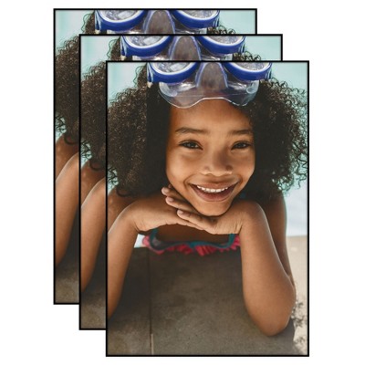 Americanflat Front Loading Picture Frame Set - Perfect for Photos and Wall Decor - Black - 3 Pack