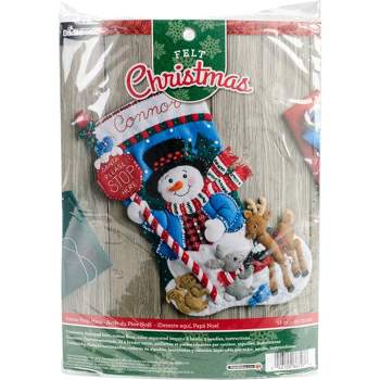 Bucilla Felt Stocking Kit Snowman with Lights Sequins Jeweled