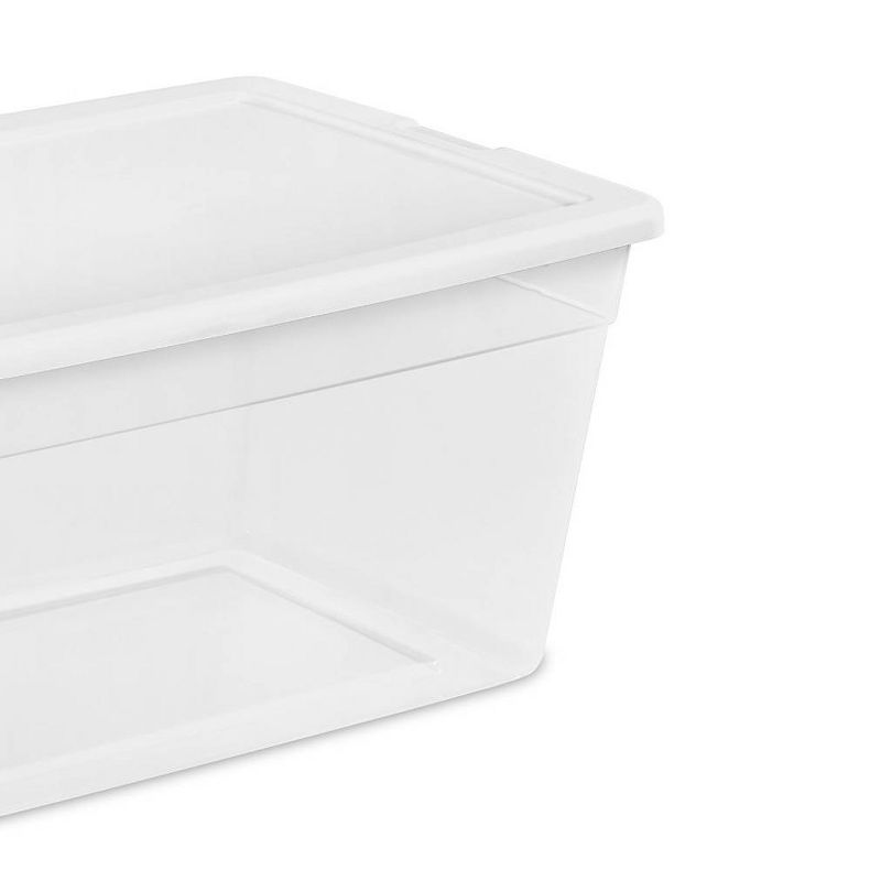Sterilite 90 Quart Storage Box Container with Clear Base & White Lid, 6 of 8