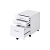 Gulches Nightstand, 22 Inch High in White, Equipped with 3 Drawers and Mobile Casters - 4 of 4