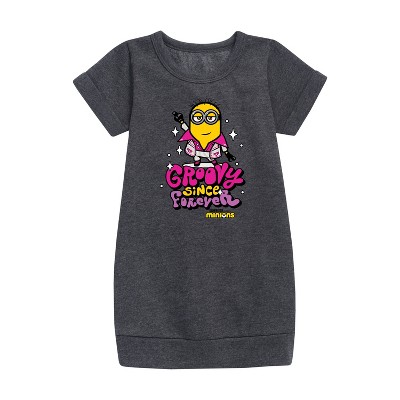 - Despicable Me Minions - Groovy Since Forever Graphic Short Sleeve Fleece Dress