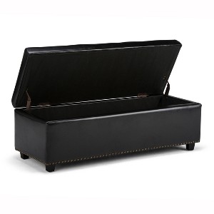 NicBex Linen Storage Ottoman Bench,Storage Ottoman with Tufted Diamond Detail and Nailhead Trim,Storage Bench for Living Room,Bedroom - 1 of 4