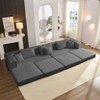 KWPZQEB 6-in-1Oversized Sectional Sofa Set, 118" L Shaped Living Room Floor Sofa With 6 Pillows, 3-Seat Corduroy Folding Sofa Couch for Living Room - 2 of 4