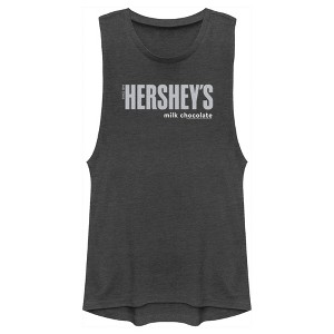 Juniors Womens HERSHEY'S Milk Chocolate Logo Festival Muscle Tee - 1 of 4