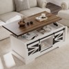 Lift Top Coffee Table with Storage, 47.2" Rectangle Center Table with Sliding Barn Door, Modern Cocktail Table for Living Room Office - 4 of 4