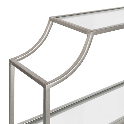 Silver Scalloped 4-Tier Glass Wall Shelf