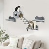 PawHut Cat Wall Shelves, 4 Piece Cat Wall Furniture with Condo, Scratching Post, Platforms, 3 Steps, Wall Mounted Cat Tree for Small Cat, Gray - 2 of 4