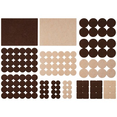 SoftTouch 140pk Home Essentials Self-Stick Furniture Felt Brown