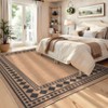 Modern Easy Jute Rug Machine Washable Geometric Bordered Indoor Outdoor Carpet - 2 of 4