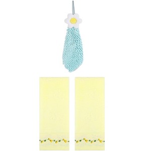 REGALWOVEN 3 Pcs Floral Soft Absorbent Hand Towel for Bathroom Kitchen - 1 of 4