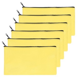 Unique Bargains PU Leather Security Water Resistant Tear Resistant Bank Deposit Bag 11"x 6" 6 Pcs - 1 of 4