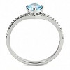Slickblue Stainless Steel Engagement Ring - Sea Blue & Clear CZ, Polished Finish, Ideal for Women, Size 5-10 - 4 of 4