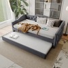 Twin Size Upholstered Daybed with Trundle and USB Charging Design - 3 of 4