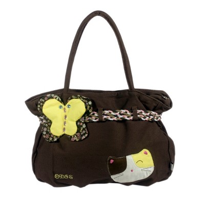 Slickblue Cotton Canvas Crossbody with Character Print, Travel Swingpack, Cat Butterfly Design, Washable