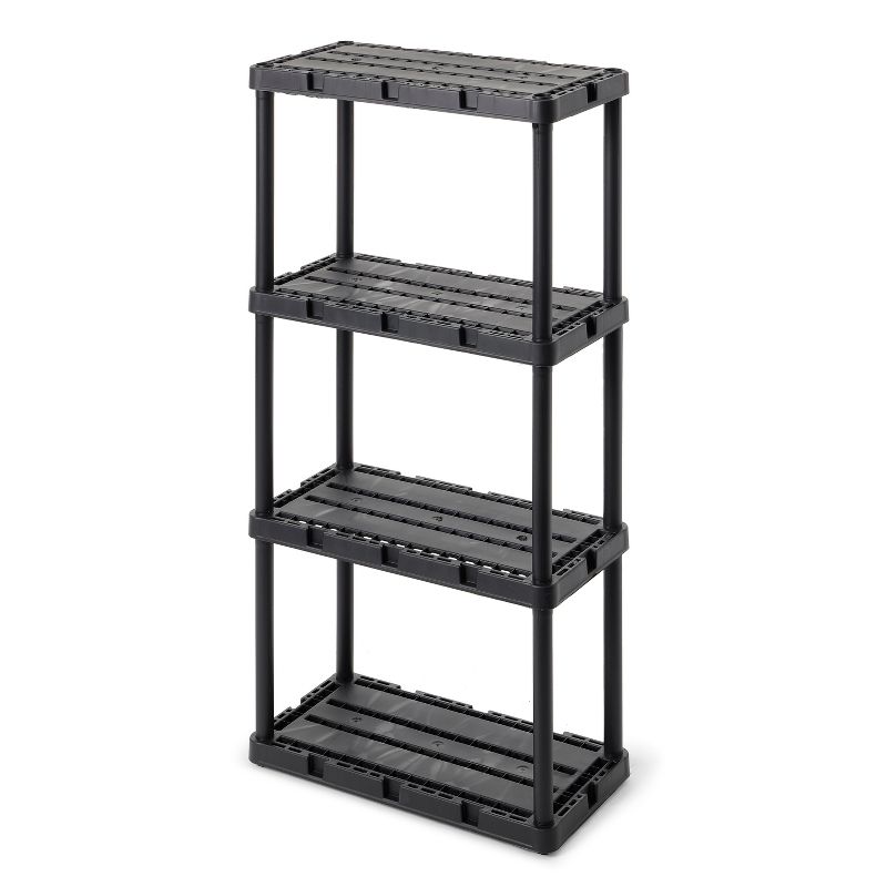 Gracious Living 4 Shelf Knect-A-Shelf Solid Light Duty Storage Unit 24 x 12 x 48" Organizer System for Home, Garage, Basement, and Laundry, Black, 2 of 7