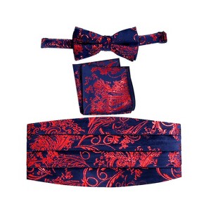 Gioberti Boy's Adjustable Satin and Paisley Cummerbund Set - 1 of 3