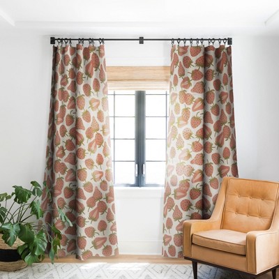 Alisa Galitsyna Strawberry Harvest 50" x 64" Single Panel Room Darkening Window Curtain - Society 6