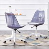 21.3"Modern Home Office Desk Chairs, Adjustable 360 Swivel Chair Engineering Plastic Armless Swivel Computer Chair,Brown - 3 of 4