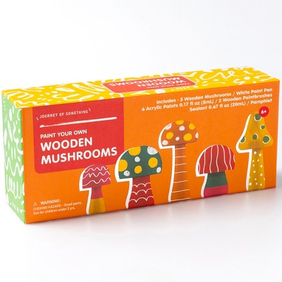 Journey of Something: Paint Your Own Wooden Mushrooms - DIY Craft Kit, Kids 6+