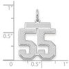 Black Bow Jewelry 14k White Gold, Jersey Collection, Medium Number 55 Pendant - 2 of 3