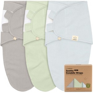 3pk Soothe Wren Swaddle Sleep Sacks, Organic Newborn Swaddles Wrap 0-3 Months, Soft Baby Wearable Blanket - 1 of 4