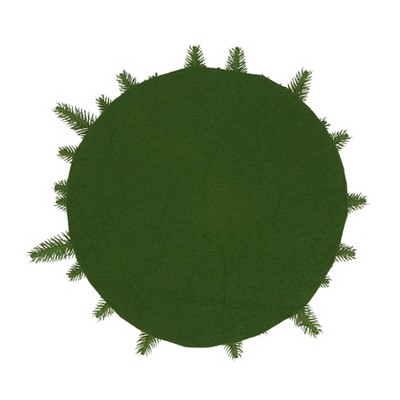 Green Pinecone Motif Plastic Round Placemats, Set of 4