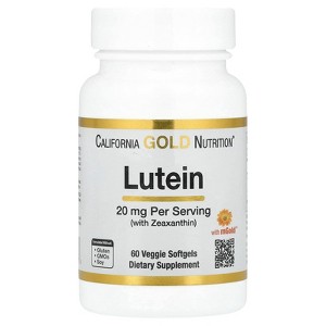California Gold Nutrition Lutein with Zeaxanthin from Marigold Extract, 20 mg, 60 Veggie Softgels - 1 of 4