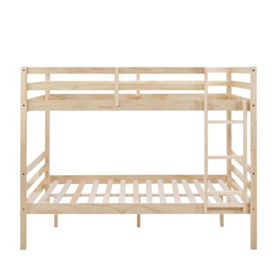 AZL1 Life Concept Beds Solid Wood Frame Full Bunk Healthy Sleep Family-Friendly Guardrails Build for Kids Room, Natural, 78.35"*59.06"*61.81"