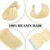 Jessie's Wig 16-26 Inch Tape In Hair Extensions 50g For Women Thin Hair Straight #613 Bleach Blonde 20 Pcs/Pack - 3 of 4