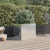 vidaXL Stainless Steel Planter - Silver Rectangular Garden Container 19.3"x18.5"x18.1" for Outdoor/Indoor, Balcony, and Patio Decor - 3 of 4