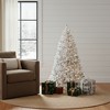 HomeRoots 5' White Pre Lit Full Flocked Fir Christmas Tree - 2 of 4