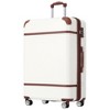 MAYEERTY Hardshell Luggage Sets with Bags Lightweight Suitcase Double Spinner Wheels Lock Single Vintage Luggage 28inch White - 4 of 4