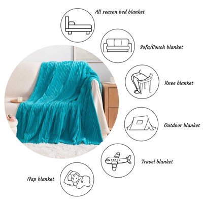 Soft Plush Teal Fleece Throw Blanket, 50" x 60"