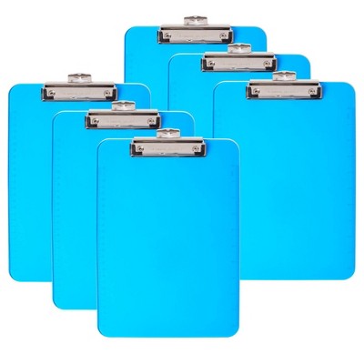 6pk Letter Size Plastic Clipboards Neon Blue - Charles Leonard