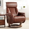 BenchMaster Brown Swivel Faux Leather Recliner Chair Modern Armchair Comfortable Manual Reclining Footrest Headrest for Bedroom - image 2 of 4